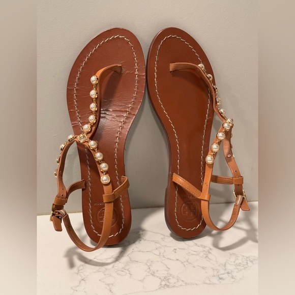 Tory Burch Emmy Pearl Embellished Sandals - Picture 14 of 16